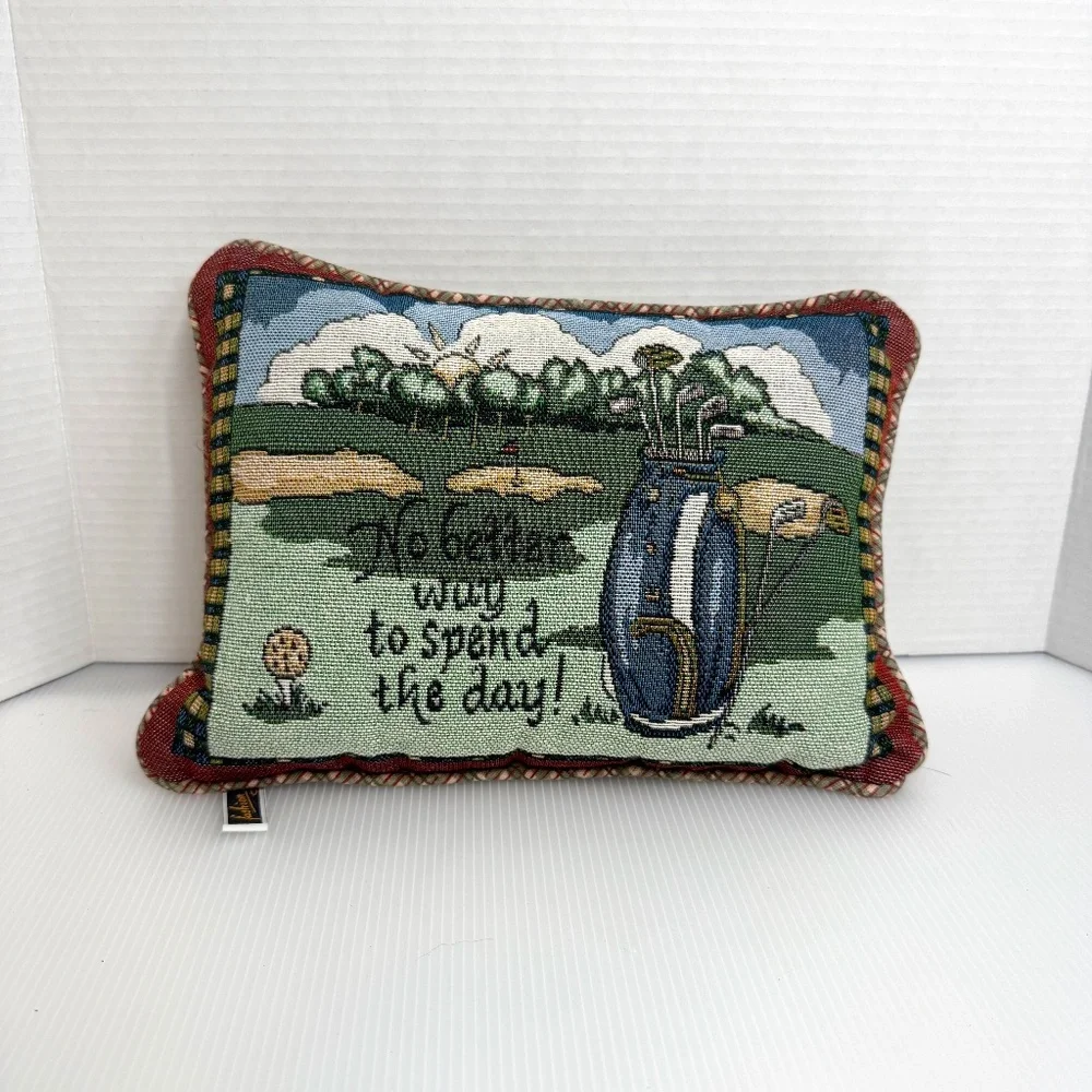 Needlepoint Tapestry Golf No Better Way Decorative Pillow 12
